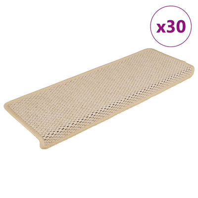 VidaXL Stufenmatten selbstklebend 30 Stk. Sisaloptik 65x21x4 cm Berber