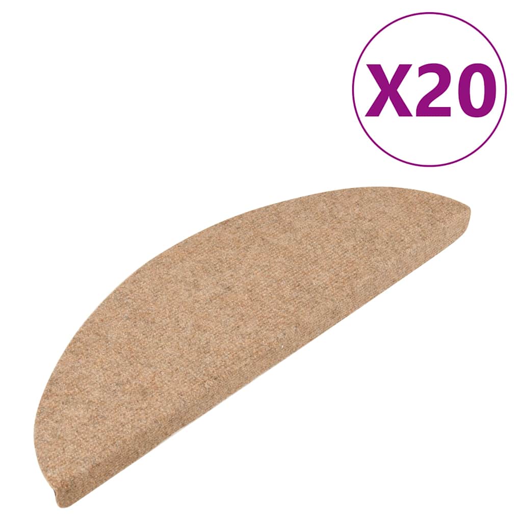 VidaXL Stufenmatten selbstklebend 20 Stück 56x17x3 cm Beige