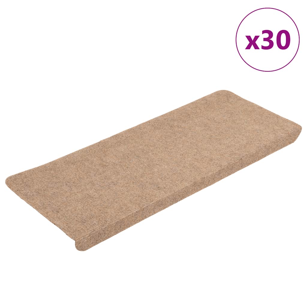 VidaXL Stufenmatten selbstklebend 30 Stück 65x24,5x3,5 cm Beige