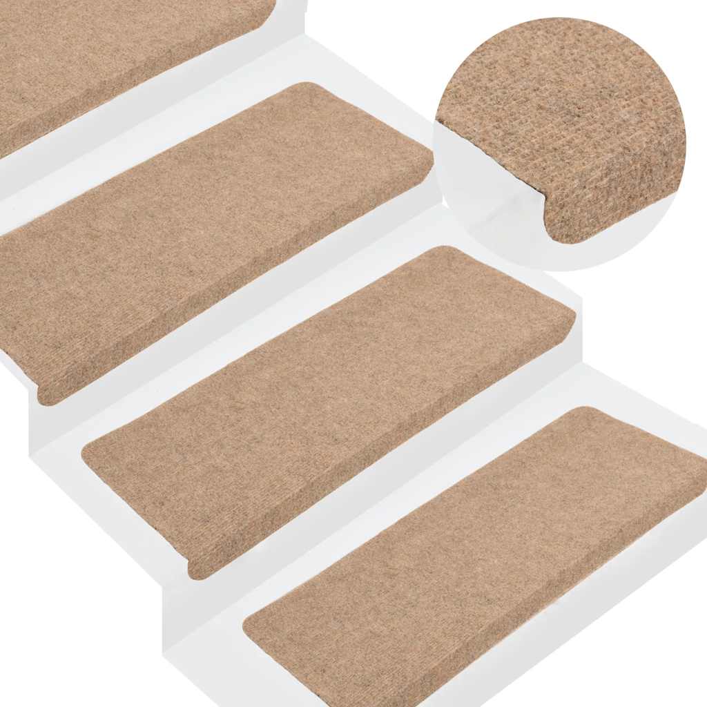 VidaXL Stufenmatten selbstklebend 30 Stück 65x24,5x3,5 cm Beige
