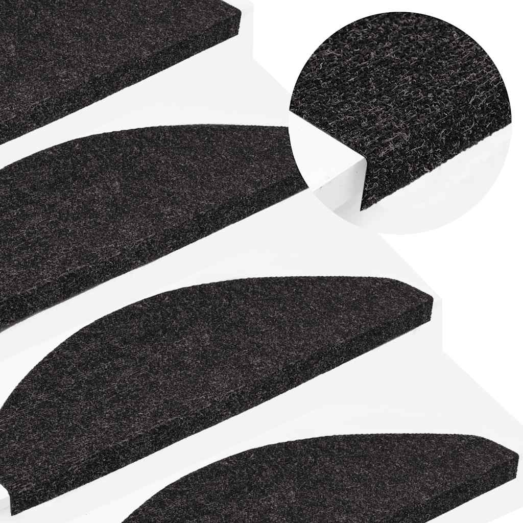 VidaXL Stufenmatten selbstklebend 30 Stück 65x22,5x3,5 cm Anthrazit
