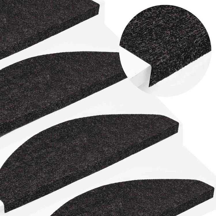 VidaXL Stufenmatten selbstklebend 30 Stück 65x22,5x3,5 cm Anthrazit