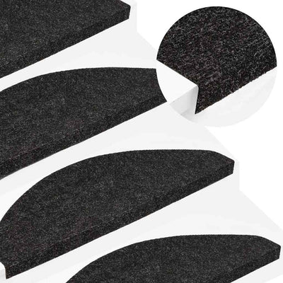 VidaXL Stufenmatten selbstklebend 20 Stück 56x17x3 cm schwarz