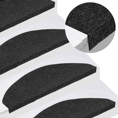 VidaXL Stufenmatten selbstklebend 20 Stück 65x22,5x3,5 cm schwarz