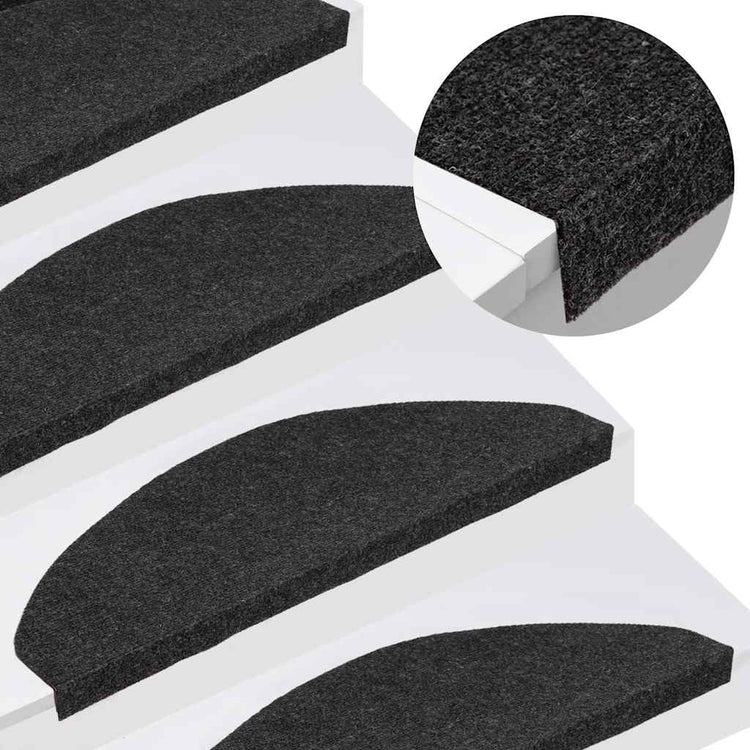 VidaXL Stufenmatten selbstklebend 20 Stück 65x22,5x3,5 cm schwarz