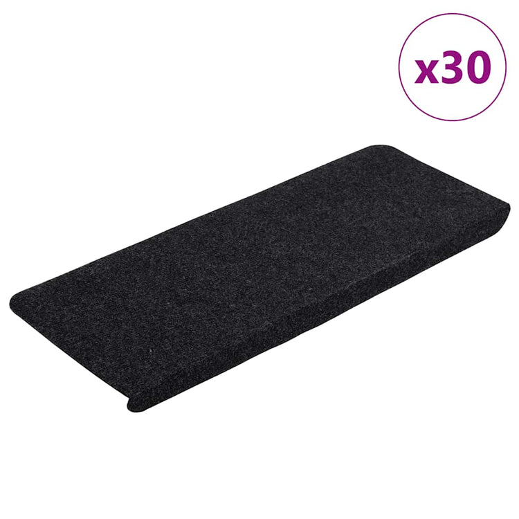 VidaXL Stufenmatten selbstklebend 30 Stück 65x24,5x3,5 cm schwarz