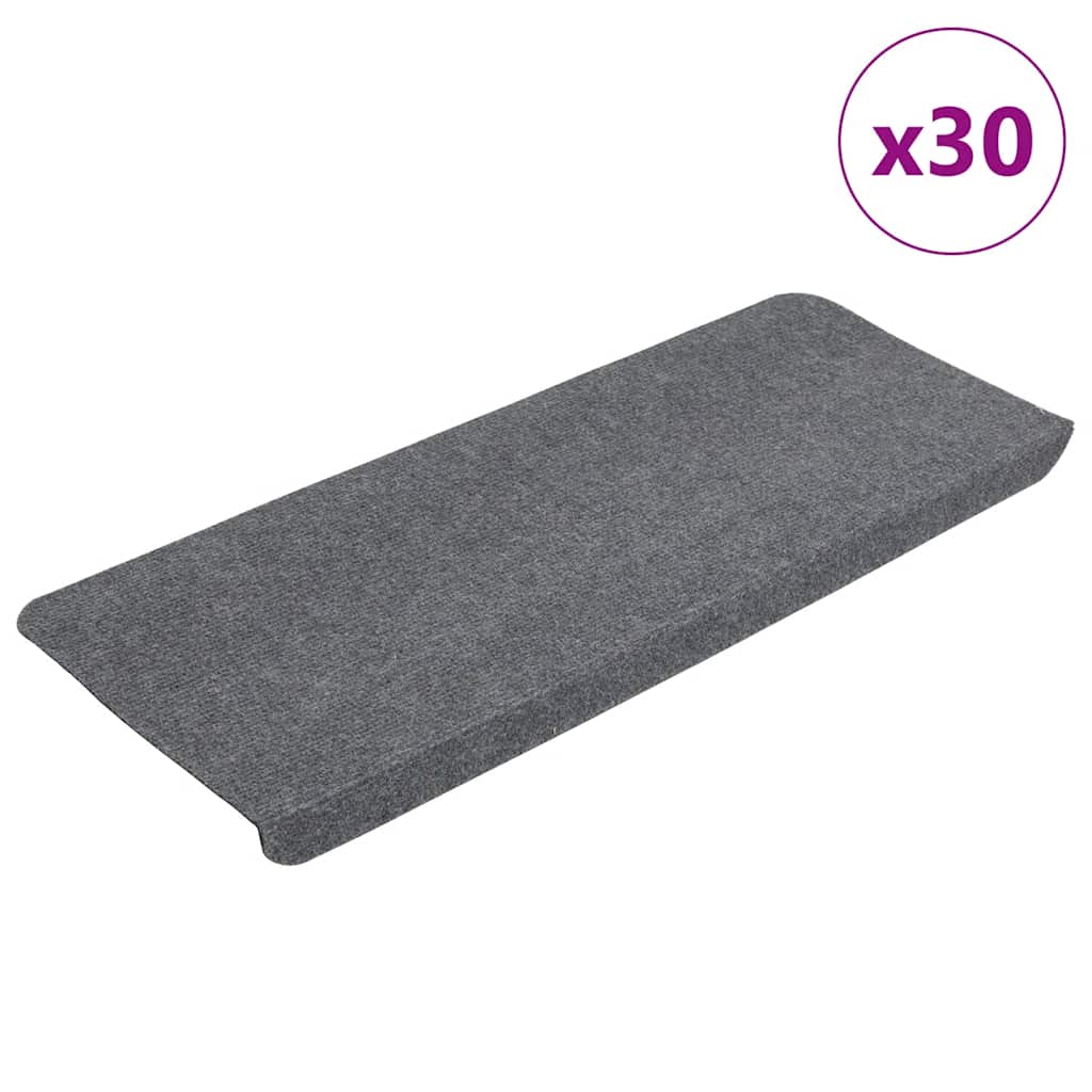 VidaXL Stufenmatten selbstklebend 30 Stück 65x24,5x3,5 cm grau