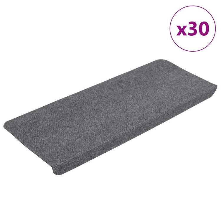 VidaXL Stufenmatten selbstklebend 30 Stück 65x24,5x3,5 cm grau