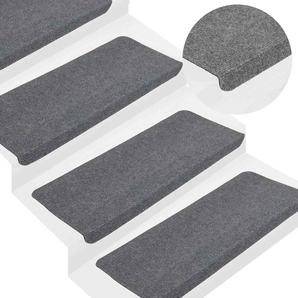 VidaXL Stufenmatten selbstklebend 30 Stück 65x24,5x3,5 cm grau
