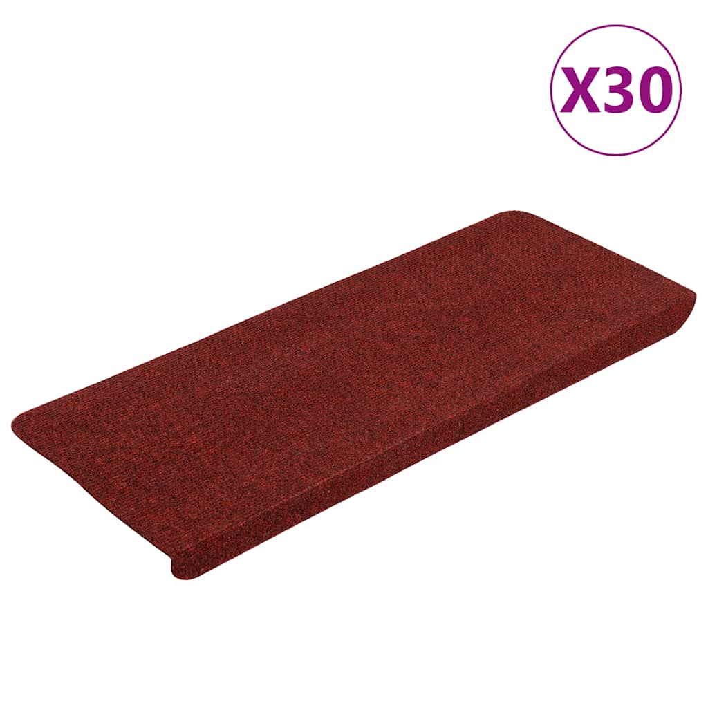 VidaXL Stufenmatten selbstklebend 30 Stück 65x22,5x3,5 cm rot