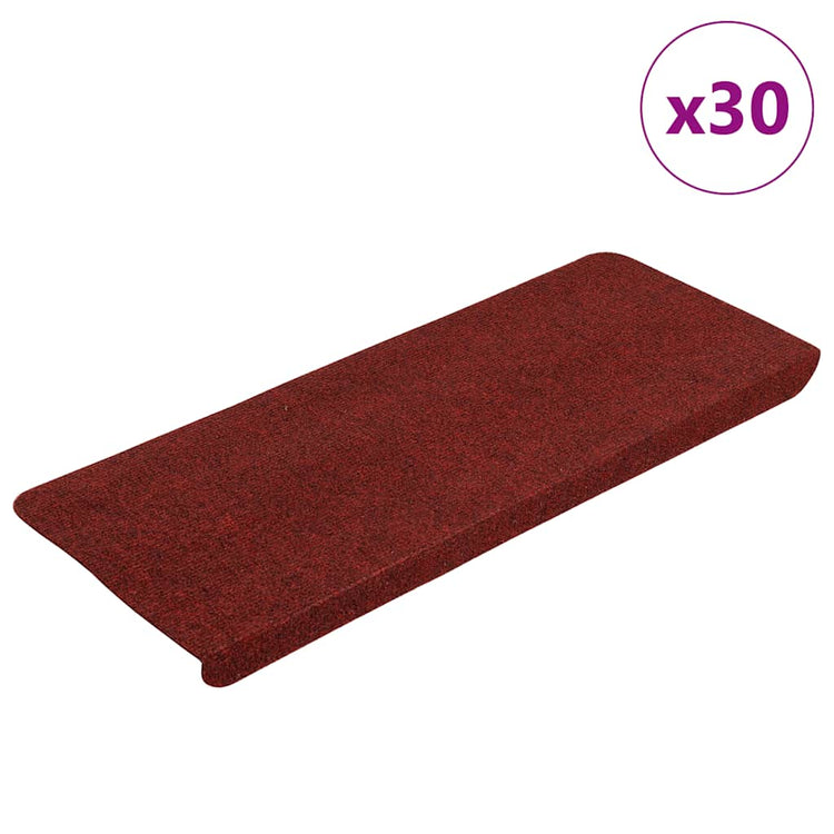 VidaXL Stufenmatten selbstklebend 30 Stück 65x24,5x3,5 cm rot