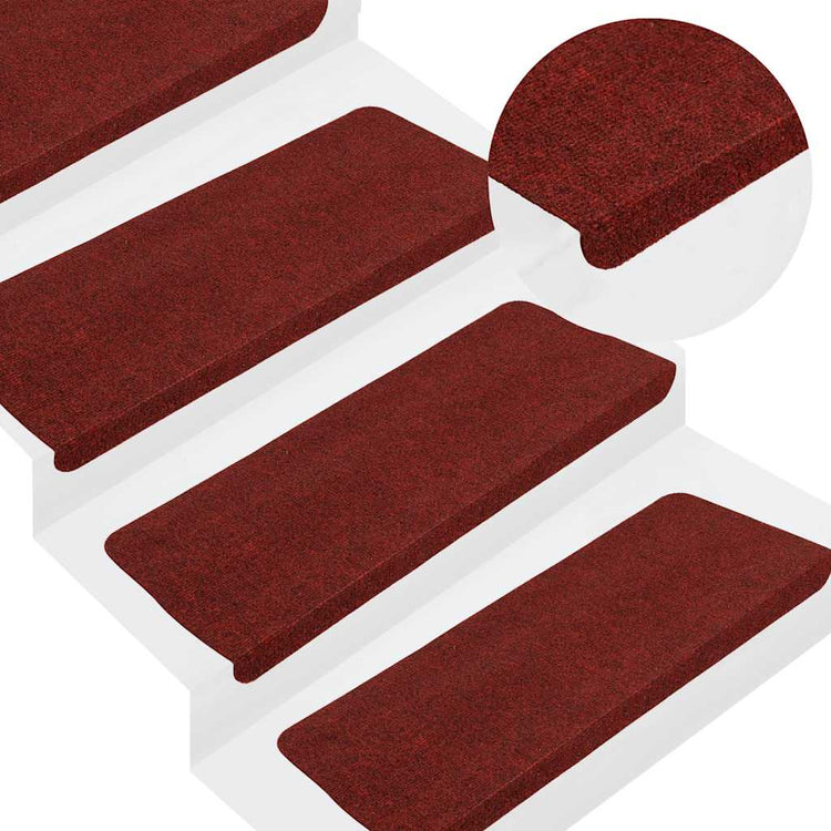 VidaXL Stufenmatten selbstklebend 30 Stück 65x24,5x3,5 cm rot