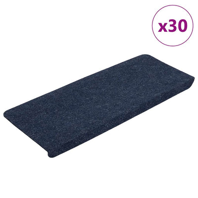 VidaXL Stufenmatten selbstklebend 30 Stück 65x24,5x3,5 cm blau