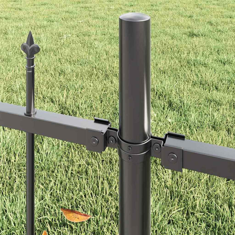 VidaXL Gartenzaun 4 Stk. Grau 170 x 140 cm pulverbeschichteter Stahl