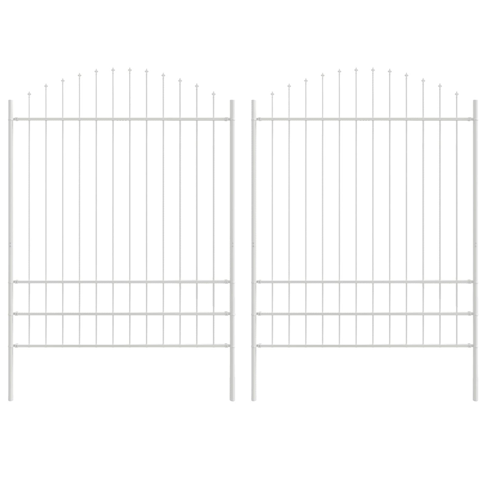 Vidaxl Gartenzaun 2 Stück weiß 170 x 225 cm pulverbeschichteter Stahl