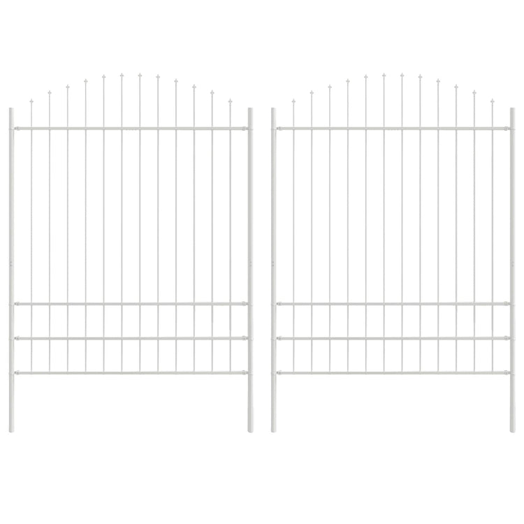 Vidaxl Gartenzaun 2 Stück weiß 170 x 225 cm pulverbeschichteter Stahl