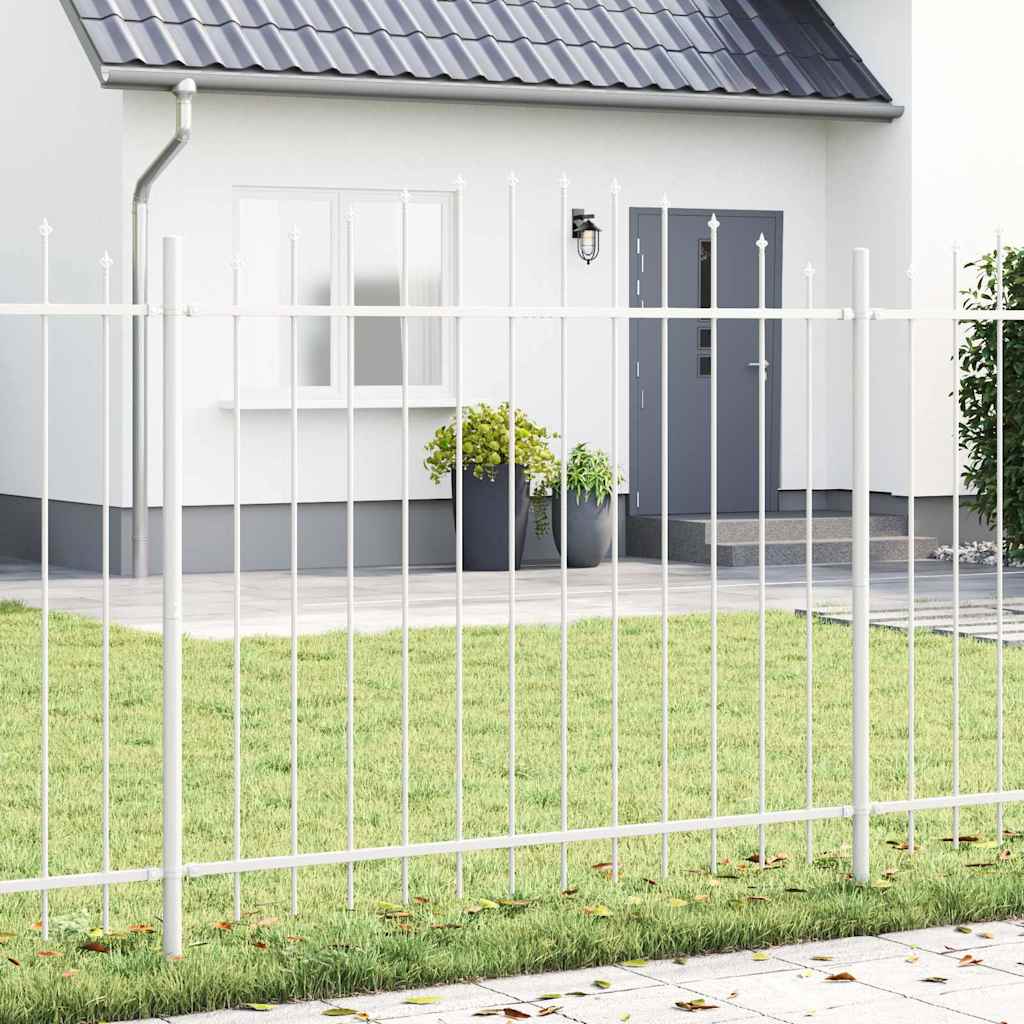 Vidaxl Gartenzaun 3 Stück weiß 170 x 190 cm pulverbeschichteter Stahl