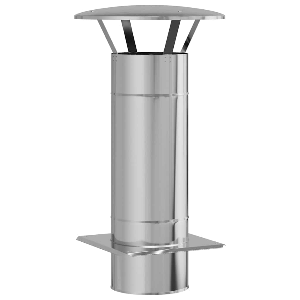 Vidaxl Kaminsimsverlängerung Silber 35 x 35 x 65 cm Edelstahl