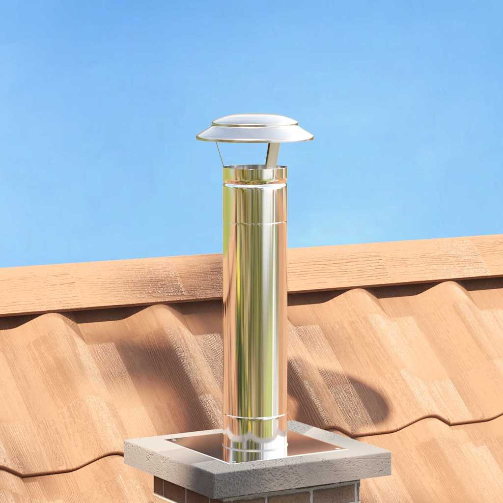 Vidaxx Regenschutz für Kamin Silber 20 x 20 x 18 cm