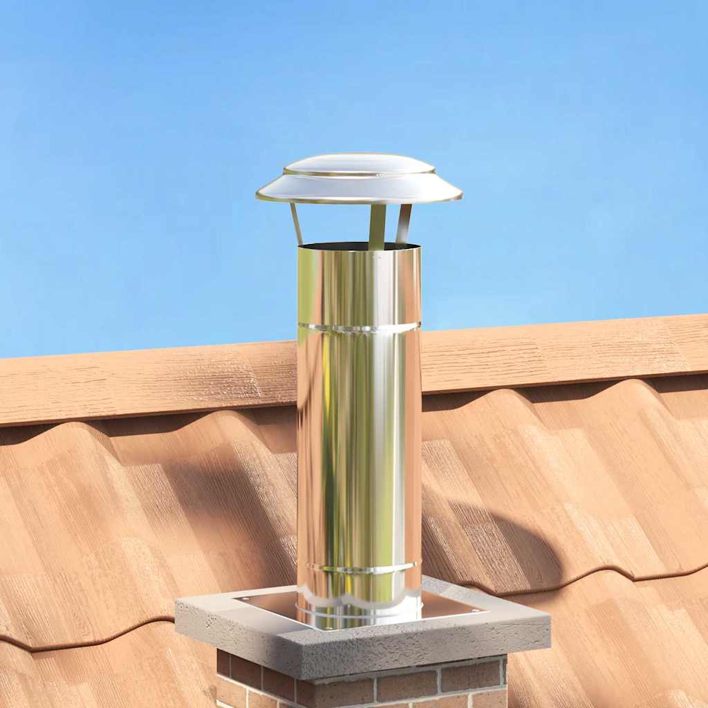 Vidaxx Regenschutz für Kamin Silber 25 x 25 x 20 cm