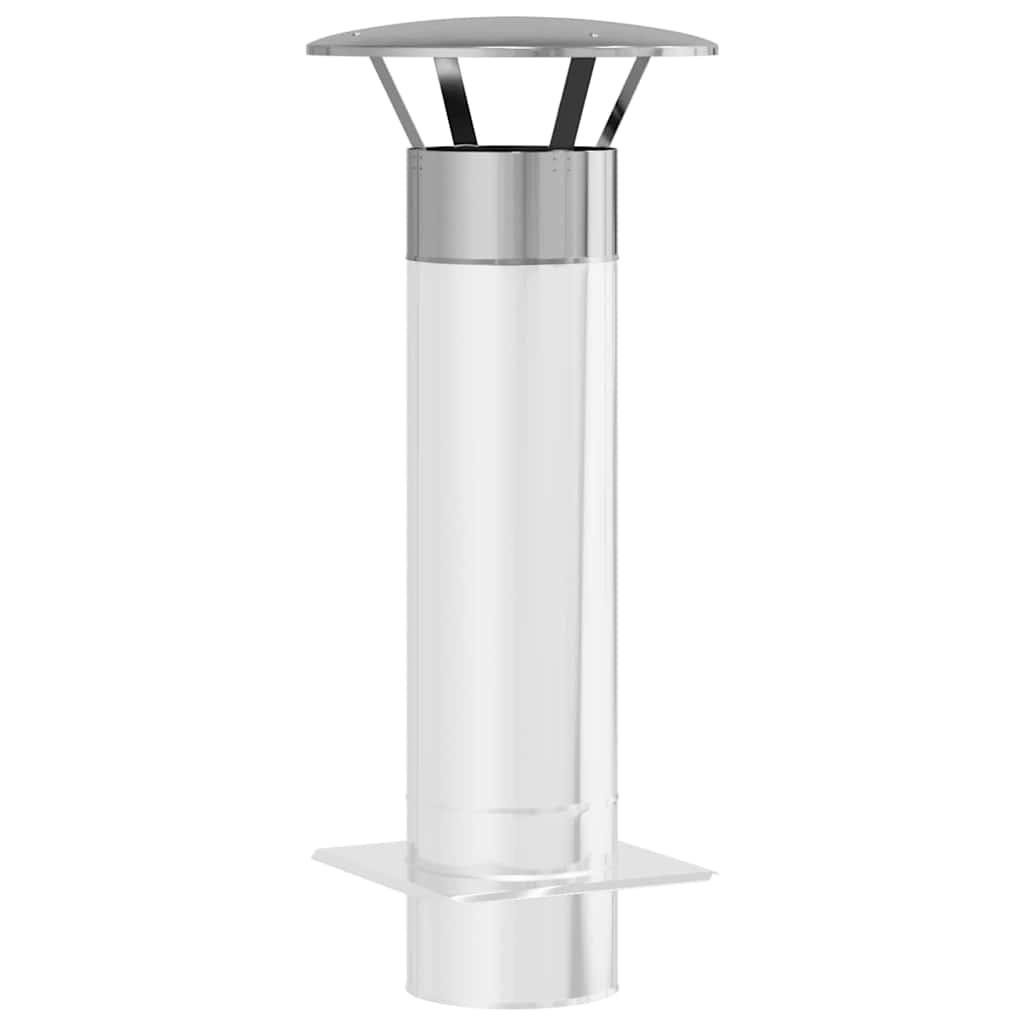 Vidaxx Regenschutz für Kamin Silber 35 x 35 x 20 cm