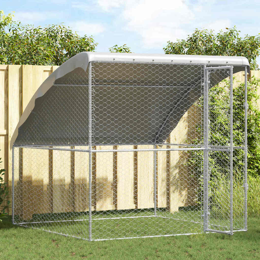 Vidaxl Hundehütte mit Stauraum Silber 2 x 2 x 2 m verzinkter Stahl