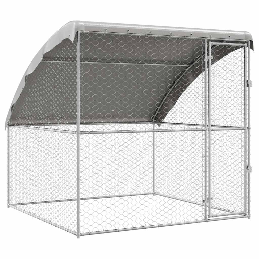 Vidaxl Hundehütte mit Stauraum Silber 2 x 2 x 2 m verzinkter Stahl
