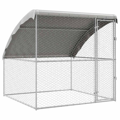 Vidaxl Hundehütte mit Stauraum Silber 2 x 2 x 2 m verzinkter Stahl