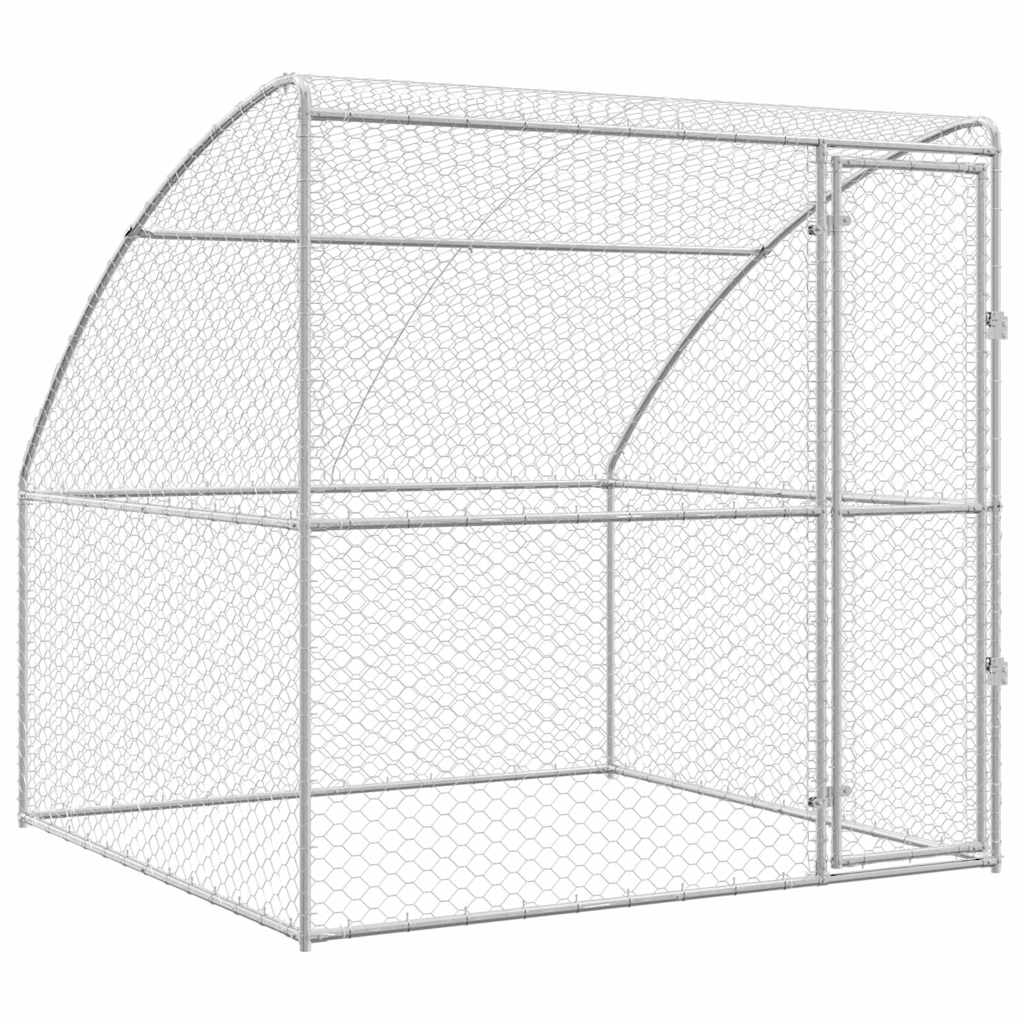 Vidaxl Hundehütte mit Stauraum Silber 2 x 2 x 2 m verzinkter Stahl