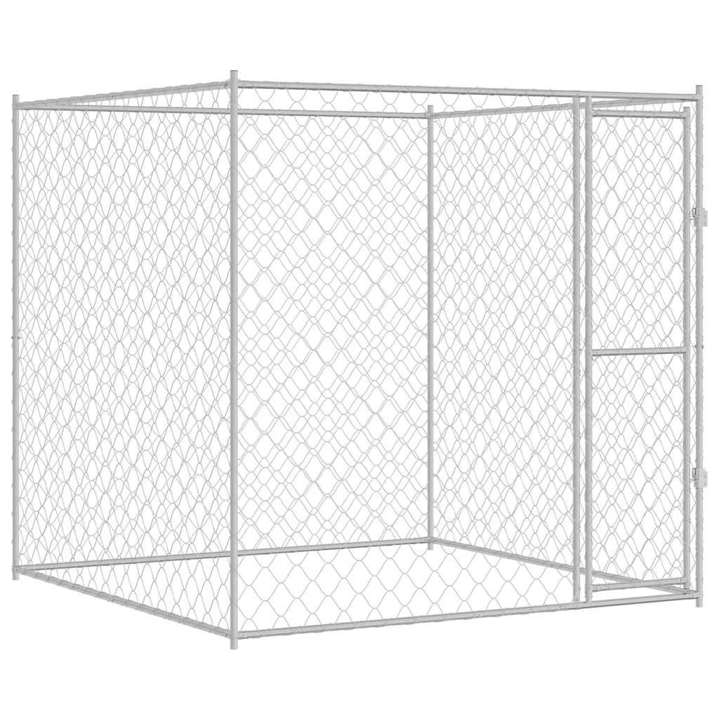 VidaXL Hundebox Silber 200 x 200 x 200 cm verzinkter Stahl