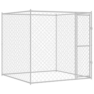 VidaXL Hundebox Silber 200 x 200 x 200 cm verzinkter Stahl