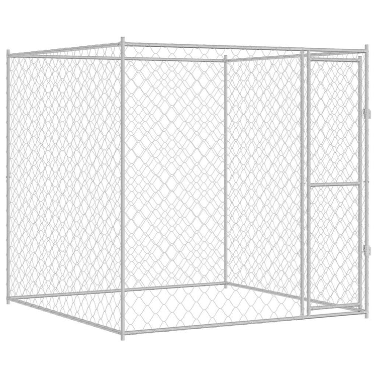 VidaXL Hundebox Silber 200 x 200 x 200 cm verzinkter Stahl