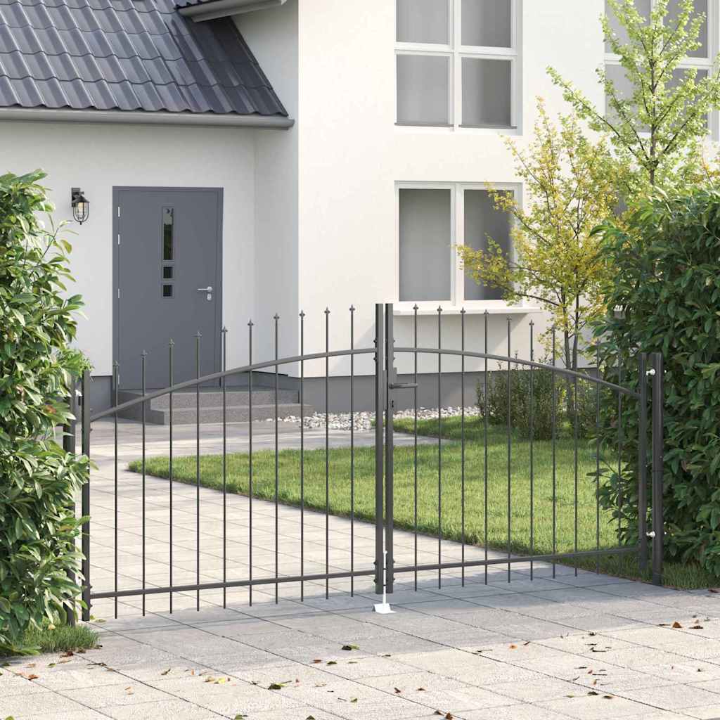 Vidaxx Doppeltor mit Schloss grau 299,5 x 149,5 cm Stahl