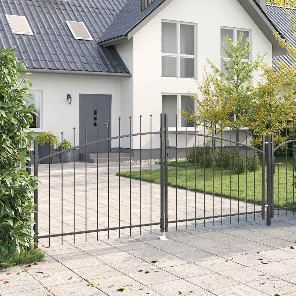 Vidaxx Doppeltor mit Schloss grau 299,5 x 149,5 cm Stahl