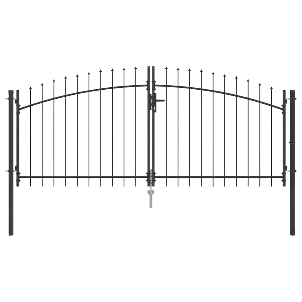 Vidaxx Doppeltor mit Schloss grau 299,5 x 149,5 cm Stahl
