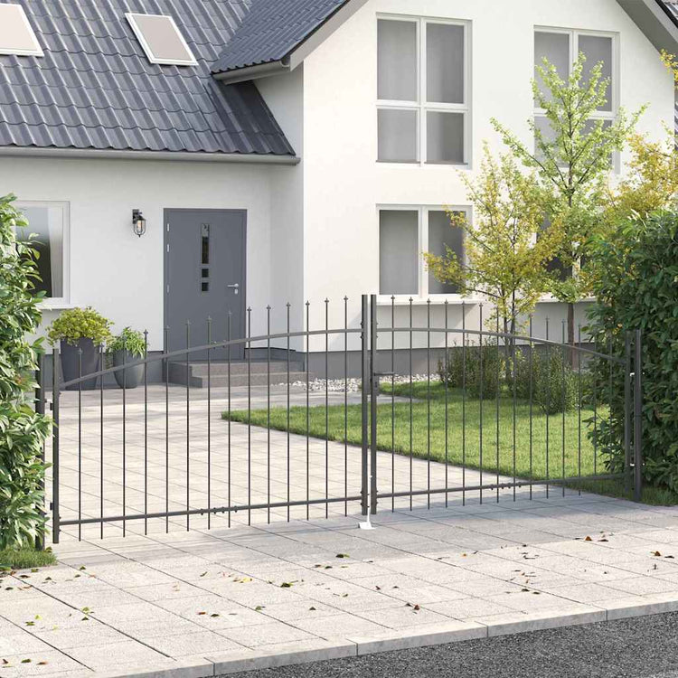 Vidaxx Doppeltor mit Schloss grau 400 x 199,5 cm Stahl