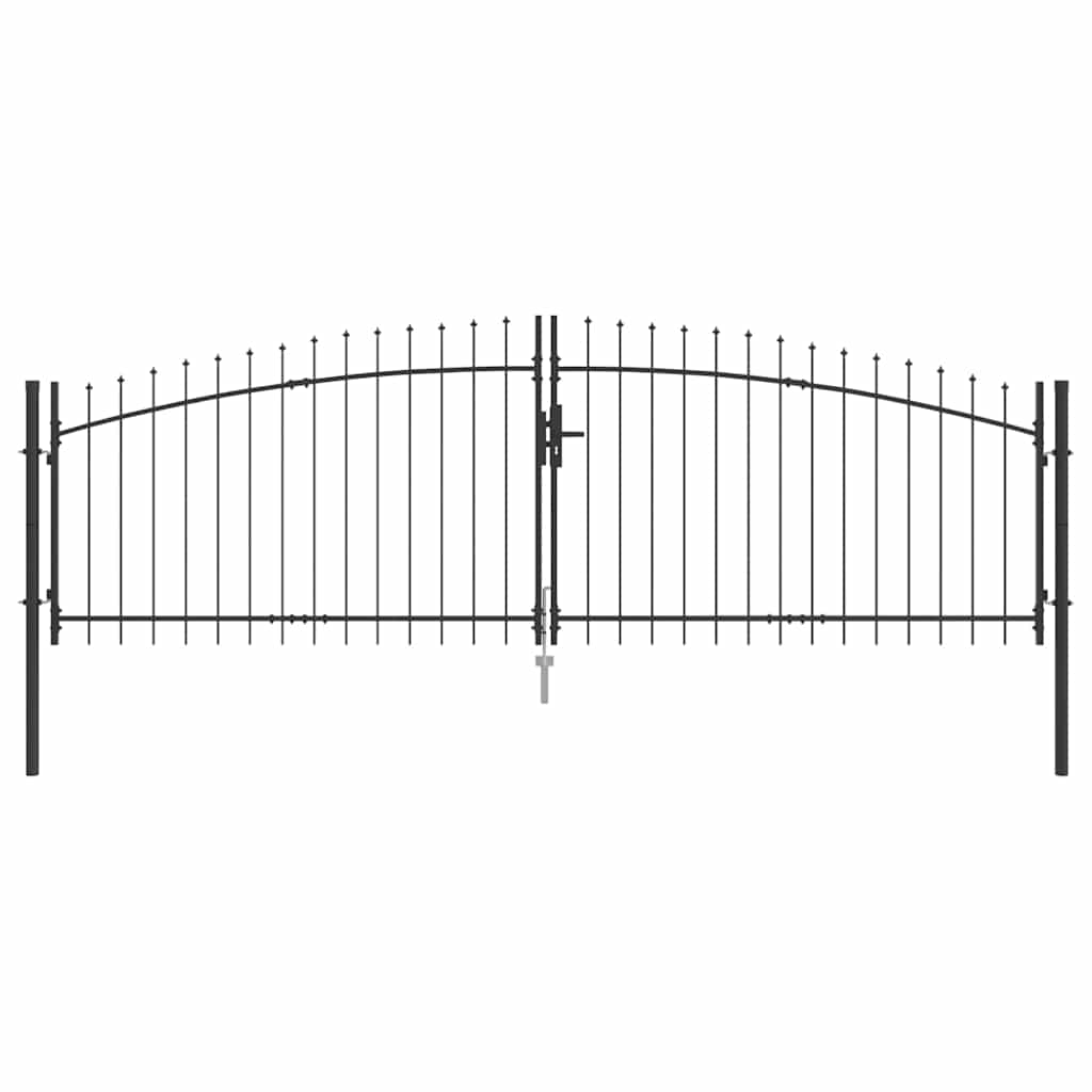 Vidaxx Doppeltor mit Schloss grau 400 x 199,5 cm Stahl