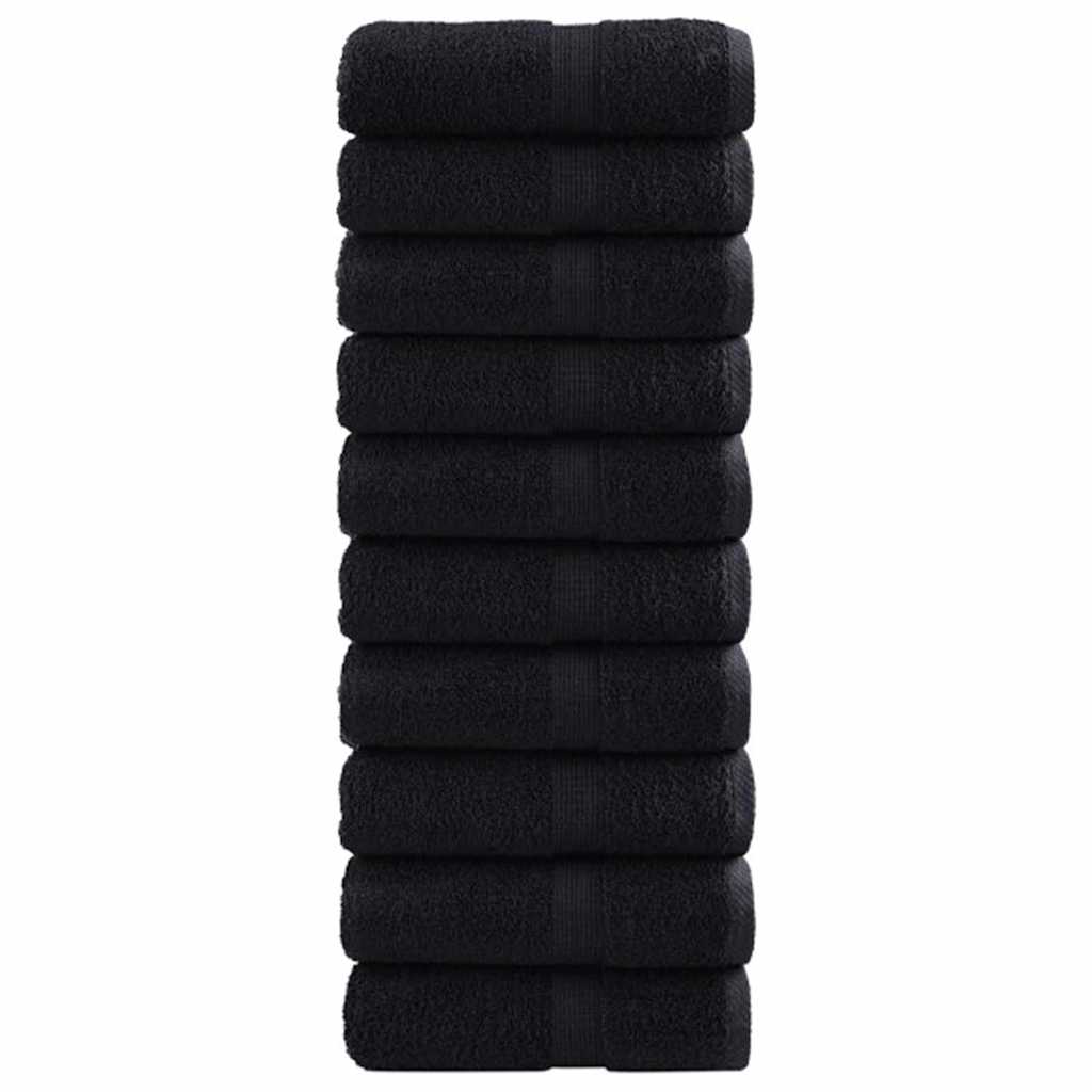 VidaXL Gästehandtuch Solund 50 Stk. Schwarz 30 x 30 cm 550 g/qm