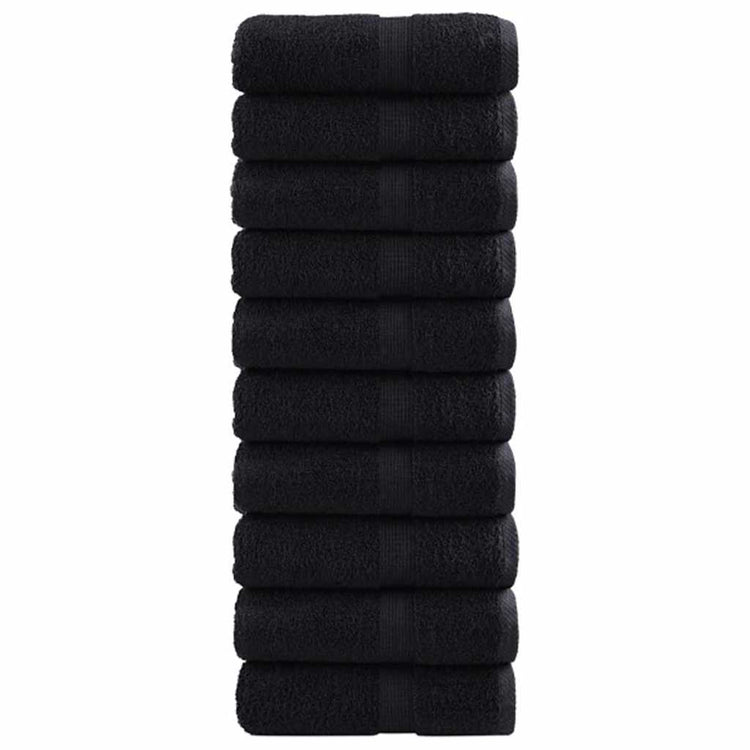 VidaXL Gästehandtuch Solund 50 Stk. Schwarz 30 x 30 cm 550 g/qm