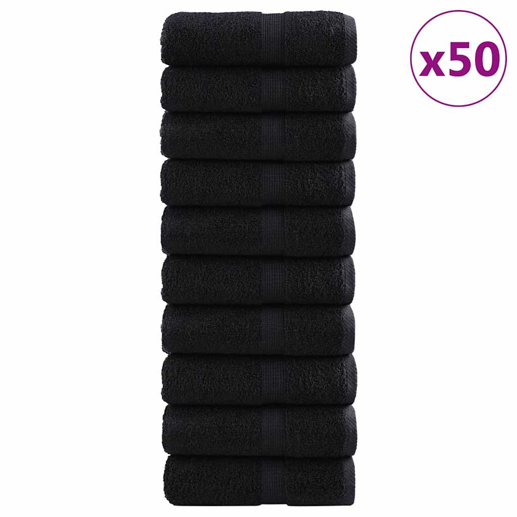 VidaXL Gästehandtuch Solund 50 Stk. Schwarz 30 x 50 cm 550 g/qm