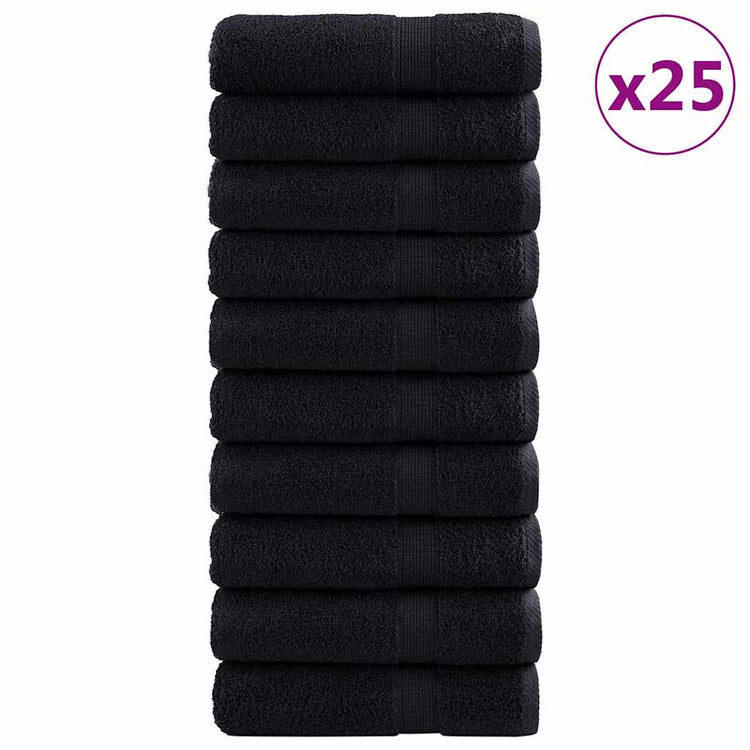 Vidaxxl Gästehandtuch Solund 25 Stück schwarz 70 x 140 cm 550 g/qm