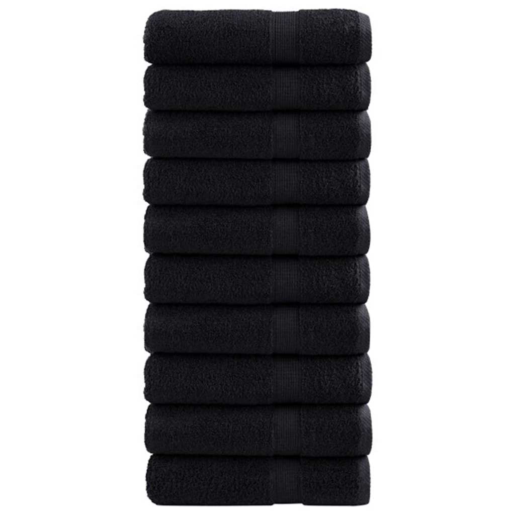 VidaXL Gästehandtuch Solund 25 Stk. Schwarz 100 x 150 cm 550 g/qm