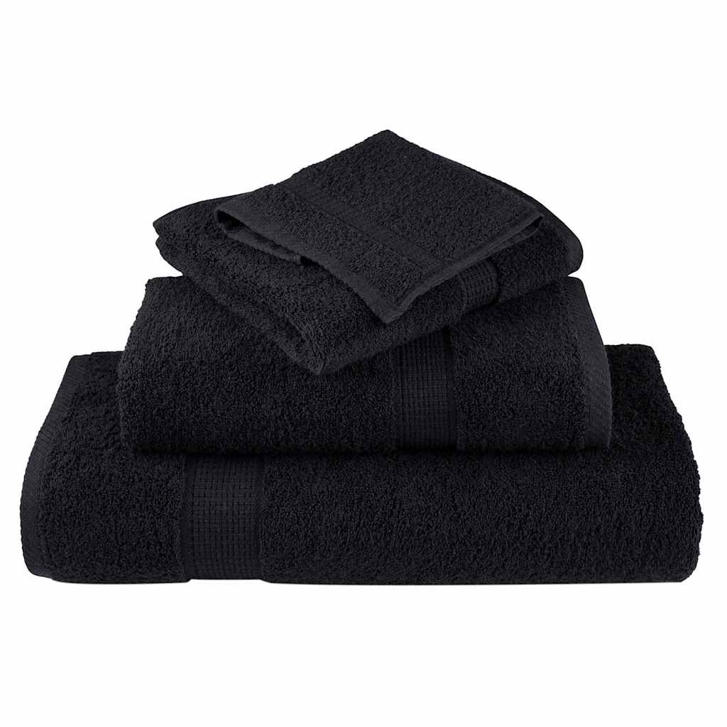 VidaXL Gästehandtuch Solund 25 Stk. Schwarz 100 x 150 cm 550 g/qm