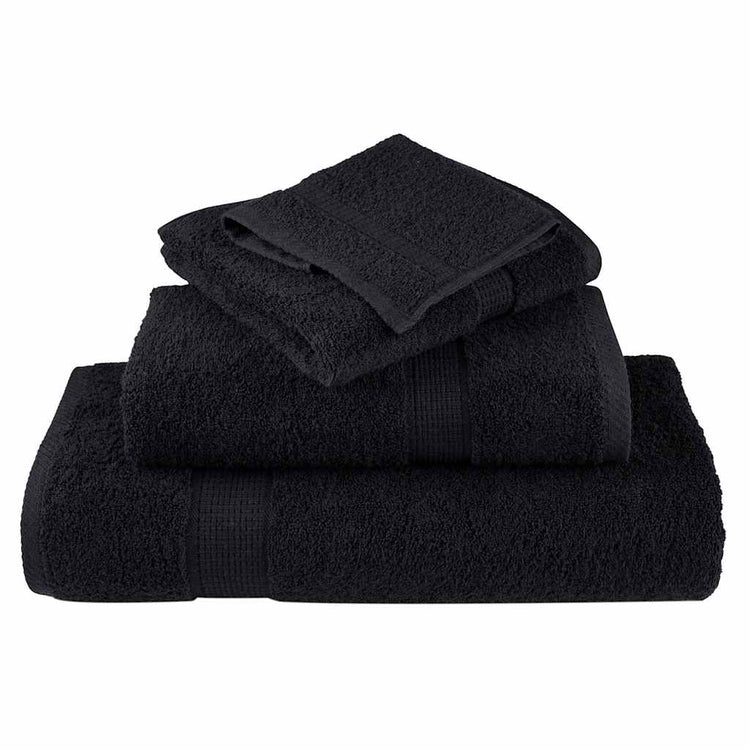 VidaXL Gästehandtuch Solund 25 Stk. Schwarz 100 x 150 cm 550 g/qm