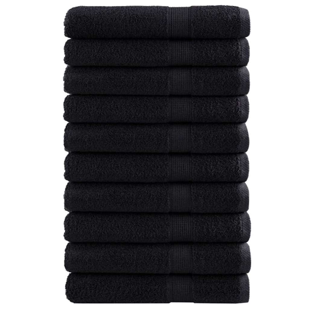 VidaXL Gästehandtuch Solund 25 Stk. Schwarz 80 x 200 cm 550 g/qm