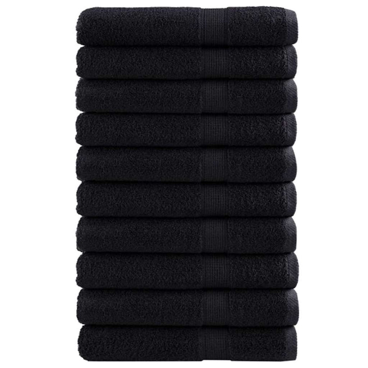 VidaXL Gästehandtuch Solund 25 Stk. Schwarz 80 x 200 cm 550 g/qm