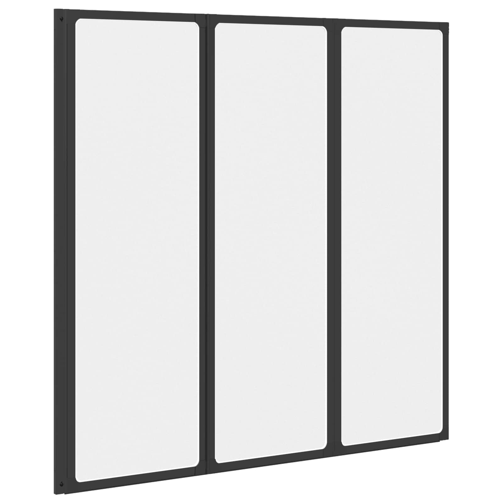 Vidaxx Duschwand schwarz 120 x 2 x 117 cm Aluminium