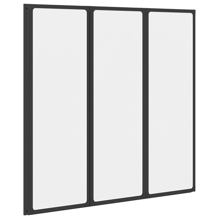 Vidaxx Duschwand schwarz 120 x 2 x 117 cm Aluminium