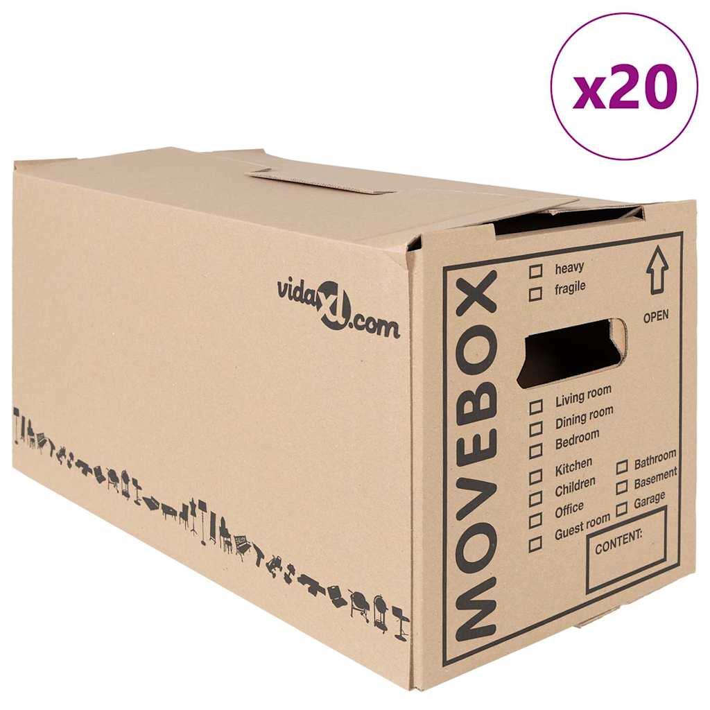 Vidaxl Umzugskarton 20 Stück Natur 59 x 31,5 x 31,5 cm Karton