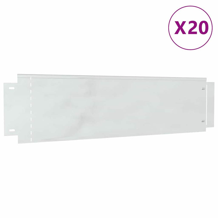 Vidaxl Rasenkanten 20 Stück Silber 100 x 25 x 0,07 cm